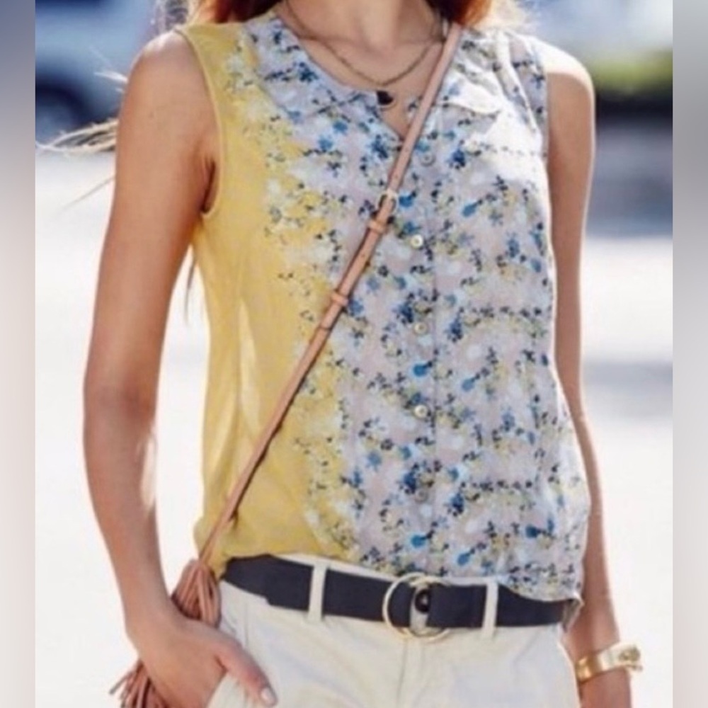 Cabi Offsides Floral Sheet Blouse Size Medium sheer mixed print boho button up S